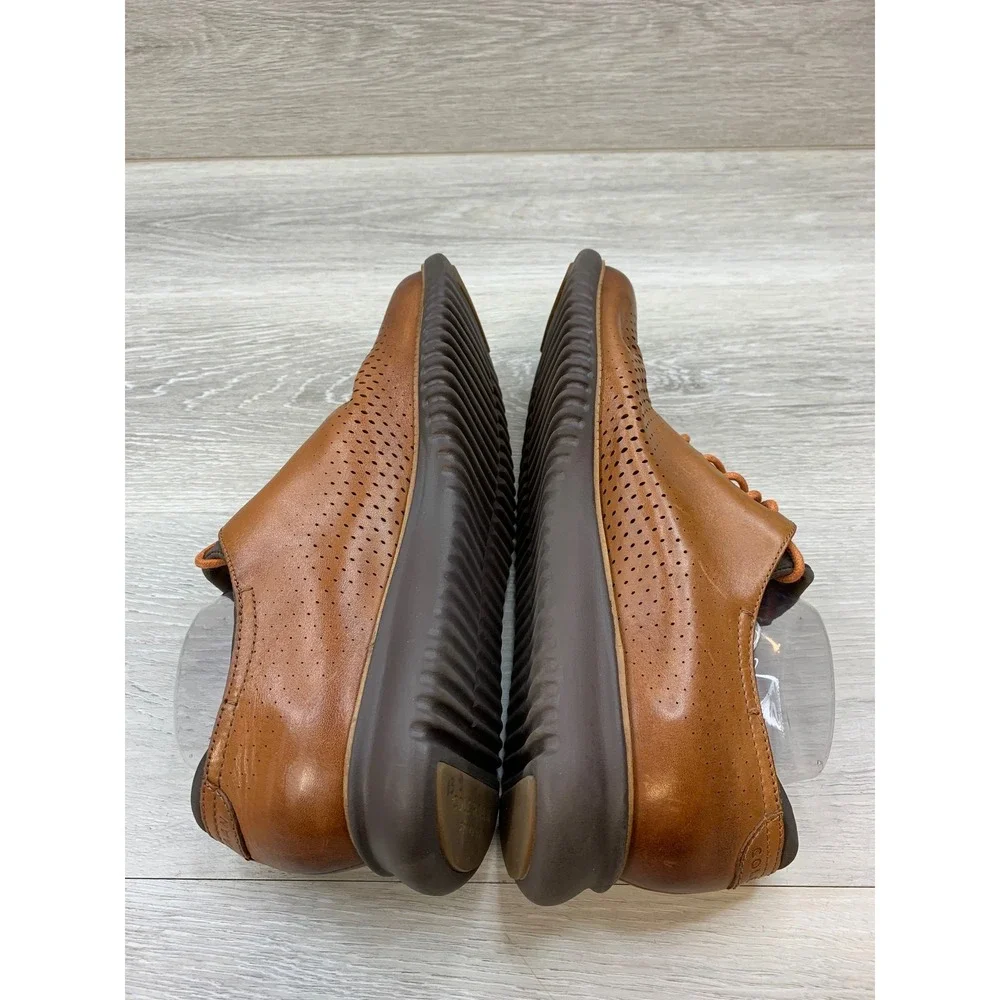 Cole Haan 2.ZeroGrand Laser Wingtip Oxford Men's 10 British Tan Shoes